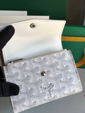 SAINT-GABRIEL WALLET 12 IN WHITE CALFSKIN AND GOYARDINE CANVAS