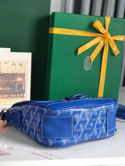 GRAND BLEU 16 IN SAPPHIRE BLUE GOYARDINE CANVAS AND LAMBSKIN