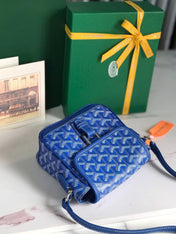 GRAND BLEU 16 IN SAPPHIRE BLUE GOYARDINE CANVAS AND LAMBSKIN