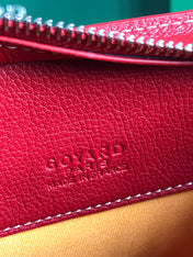 HIRONDELLE BAG 25 IN CLASSIC RED LAMBSKIN AND GOYARDINE CANVAS