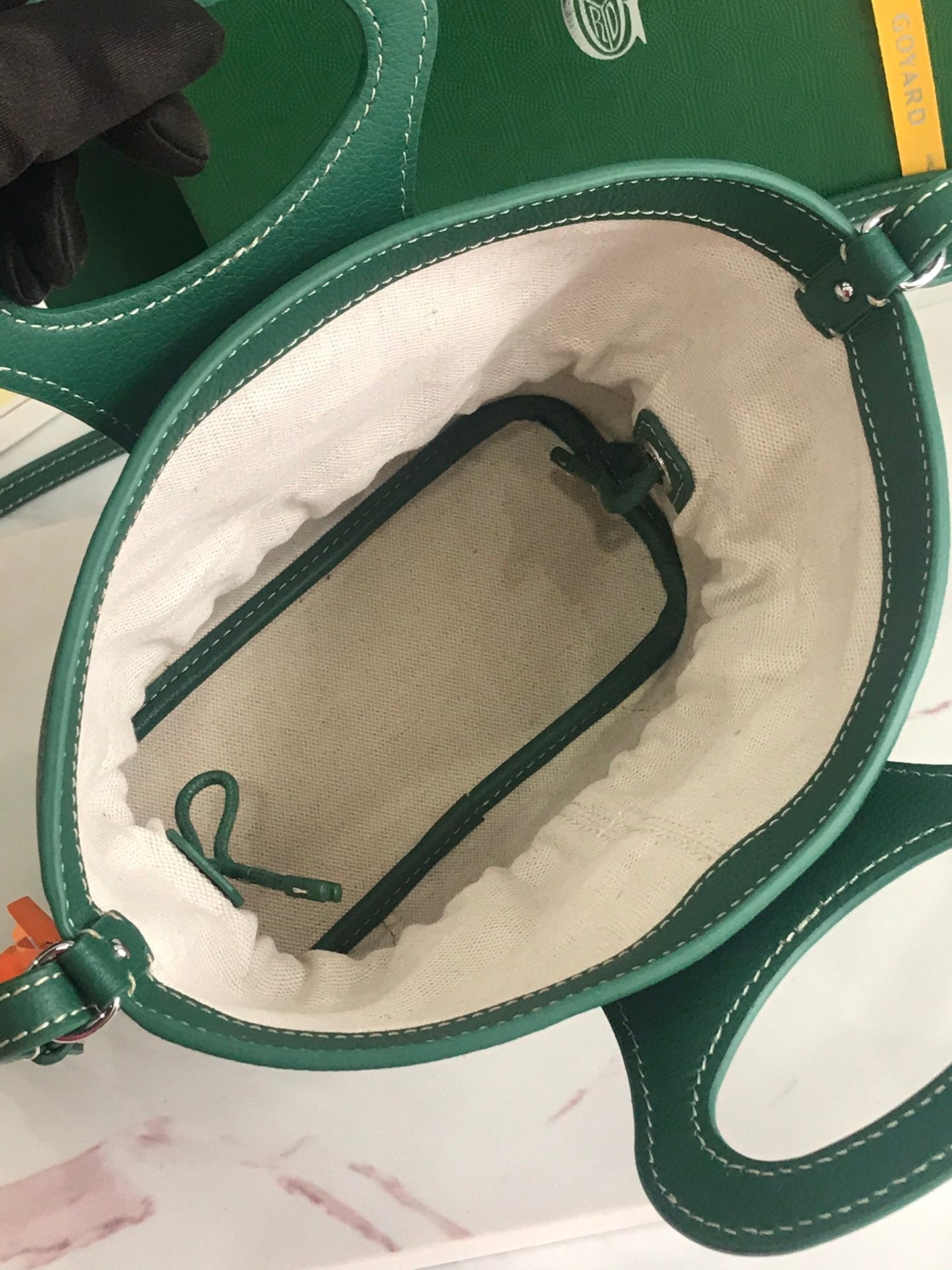 GOYA 26S BELUGA MINI BAG 23MM IN DEEP TEAL GREEN GOYARDINE CANVAS AND CALFSKIN