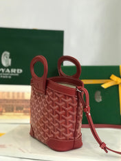 GOYA 26S BELUGA MINI BAG 23MM IN DARK RED GOYARDINE CANVAS AND CALFSKIN