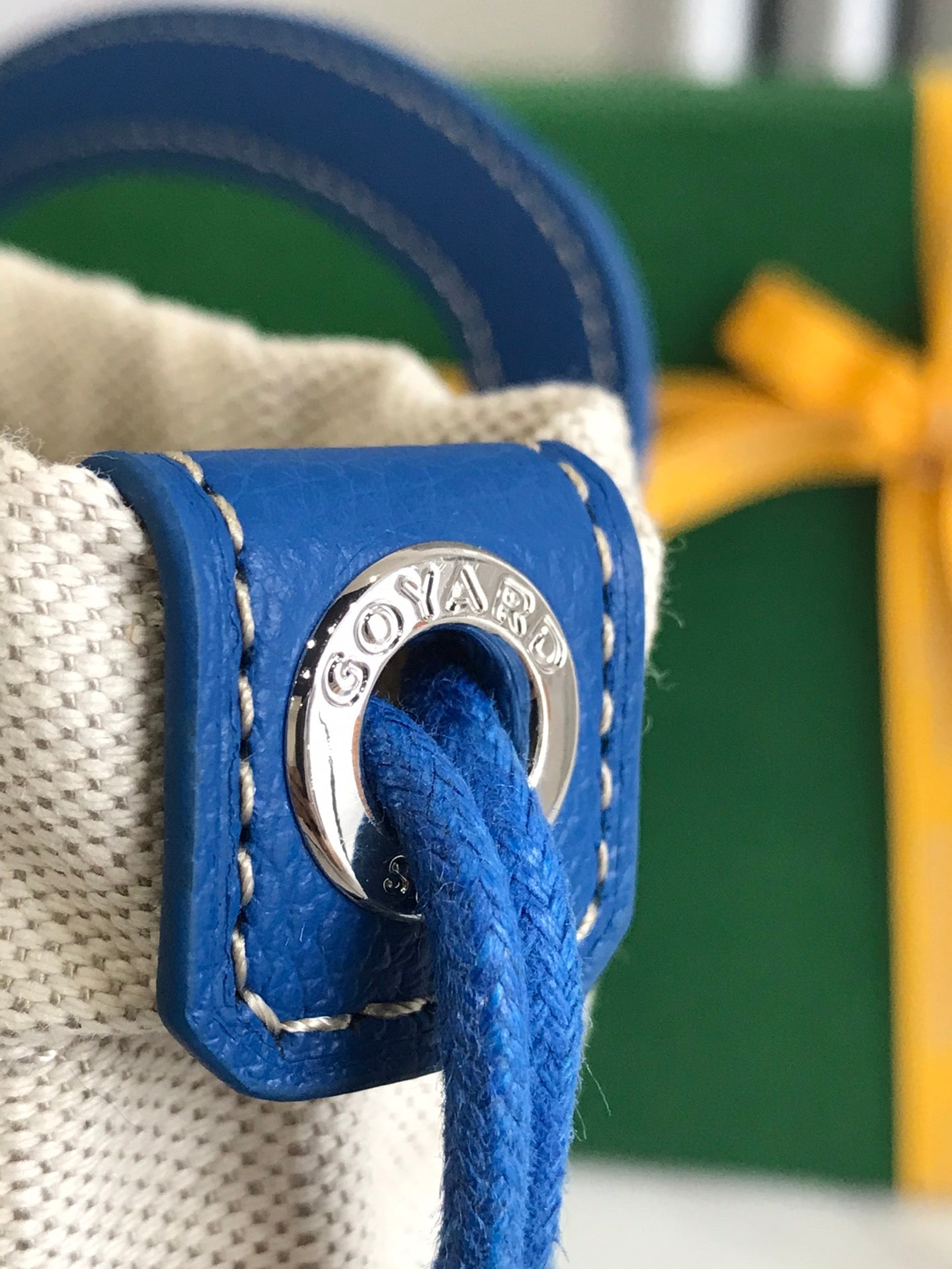 GOYA 26S BELUGA MINI BAG 23MM IN BLUE GOYARDINE CANVAS AND CALFSKIN