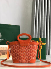 GOYA 26S BELUGA MINI BAG 23MM IN RED ORANGE GOYARDINE CANVAS AND CALFSKIN