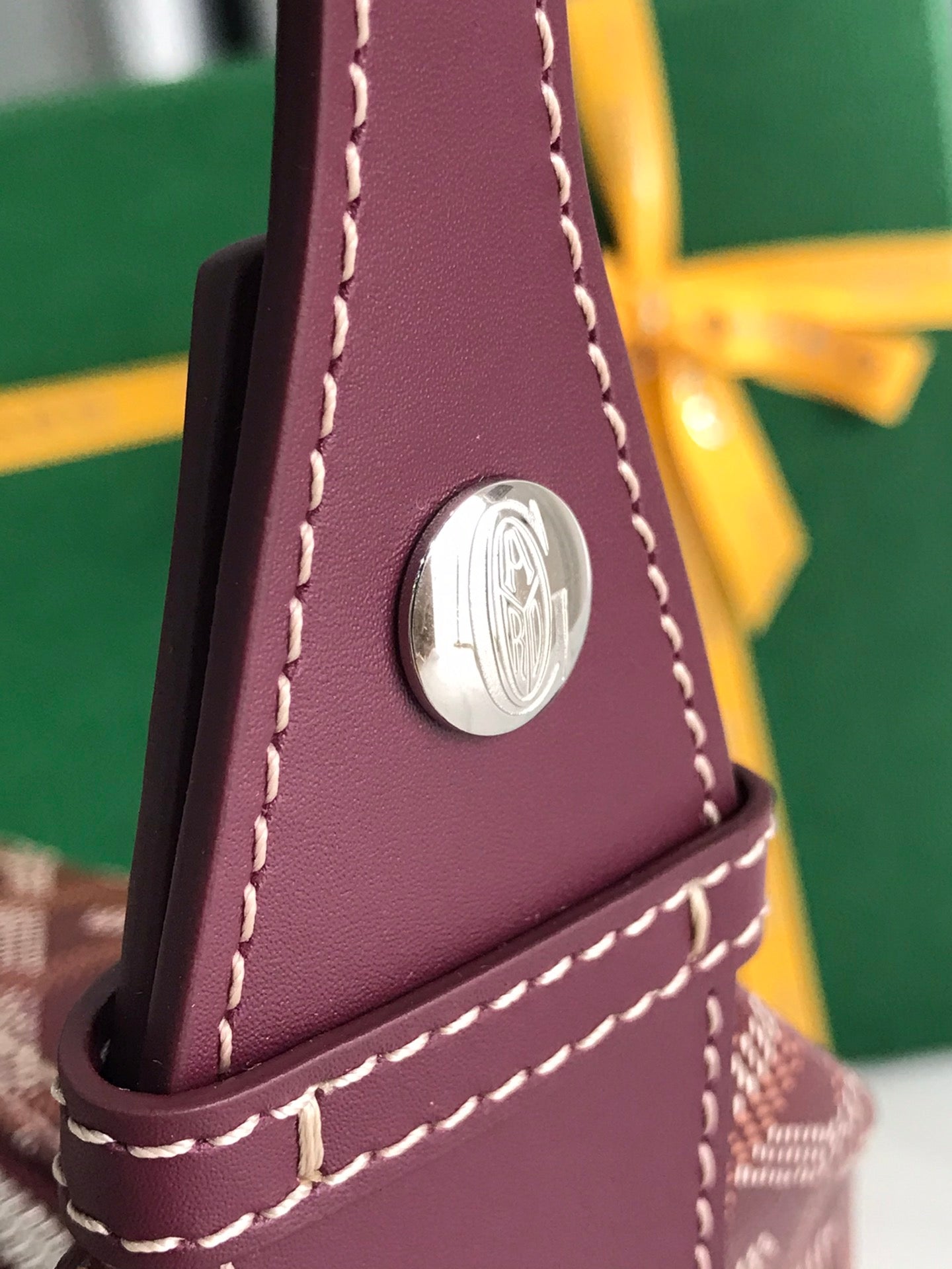 GOYA 26S BOEING 25MM IN BURGUNDY RED GOYARDINE CANVAS AND CALFSKIN
