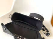 LV 25S SOUL TRUNK 19 IN BLACK EMBOSSED TAURILLON CALFSKIN SILVER HARDWARE