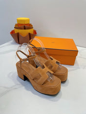 JAM 30 SANDAL IN CINNAMON BROWN SUEDE