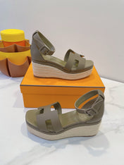 ELDA ESPADRILLE IN MOCHA BROWN EPSOM CALFSKIN