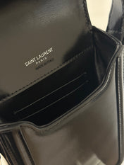 SOLFERINO 18 BLACK CALFSKIN PHONE BAG