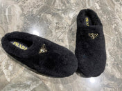 PRADA 26S SLIPPERS IN BLACK WOOL