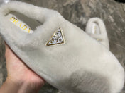 PRADA 26S SLIPPERS IN WHITE WOOL