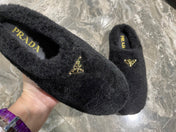 PRADA 26S SLIPPERS IN BLACK WOOL
