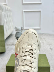 GG RHYTON TRAINER WHITE LAMBSKIN WITH H LETTER