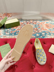 GG ESPADRILLE LOAFER LEMON AND BLACK CANVAS