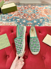 GG ESPADRILLE LOAFER GREEN CANVAS