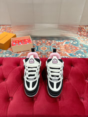 LV SKATE SNEAKER IN WHITE MIX BLACK AND LIGHT PINK CALFSKIN
