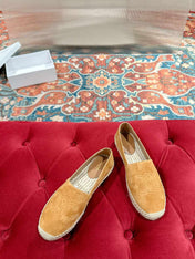 ESPADRILLES PEANUT BROWN SUEDE EMBOSSED LOGO