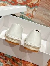 ESPADRILLES WHITE LAMBSKIN BROWN TRIOMPHE