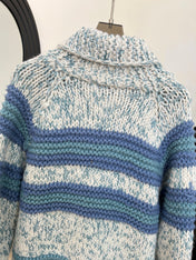 CHANEL 25S BLUE STRIPED CARDIGAN 620415