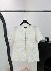 CHANEL 26S SHORT-SLEEVE KNIT CARDIGAN 1415