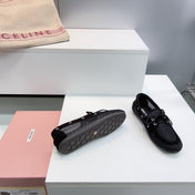 MIUMIU 26S BOAT SHOES IN BLACK MESH AND SUEDE