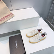CHANEL 26S GUM SOLE SNEAKERS IN OFF-WHITE SUEDE