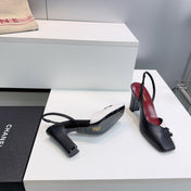 CHANEL 26S SLINGBACK 100 MM IN BLACK AND WHITE LAMBSKIN