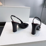 CHANEL 26S SLINGBACK 100 MM IN BLACK AND WHITE LAMBSKIN
