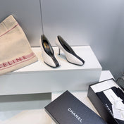 CHANEL 26S HIGH HEELS 100 MM IN WHITE CALFSKIN
