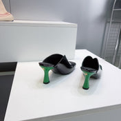 CHANEL 26S HIGH-HEEL MULES 70 MM IN BLACK AND WHITE LAMBSKIN
