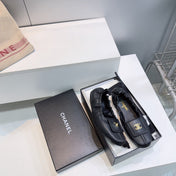 CHANEL 26S BALLERINA FLATS IN BLACK LAMBSKIN