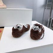 MIUMIU 26S NEW BALANCE SNEAKERS IN DARK BROWN SUEDE & FABRIC