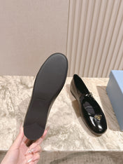 PRADA 25S BALLERINAS IN BLACK CALFSKIN GLOSSY