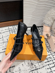 HIGH HEEL 4 CM PUMP IN BLACK CALFSKIN
