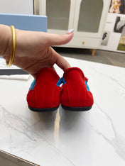 COLLAPSE SNEAKERS IN RED SUEDE AND SKY BLUE NYLON