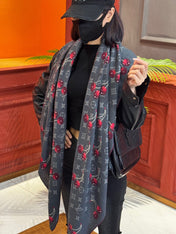 LV SCARF 140 CM IN SILK-CASHMERE BLEND 737268