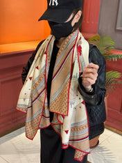 LV SCARF 140 CM IN SILK-CASHMERE BLEND 737275
