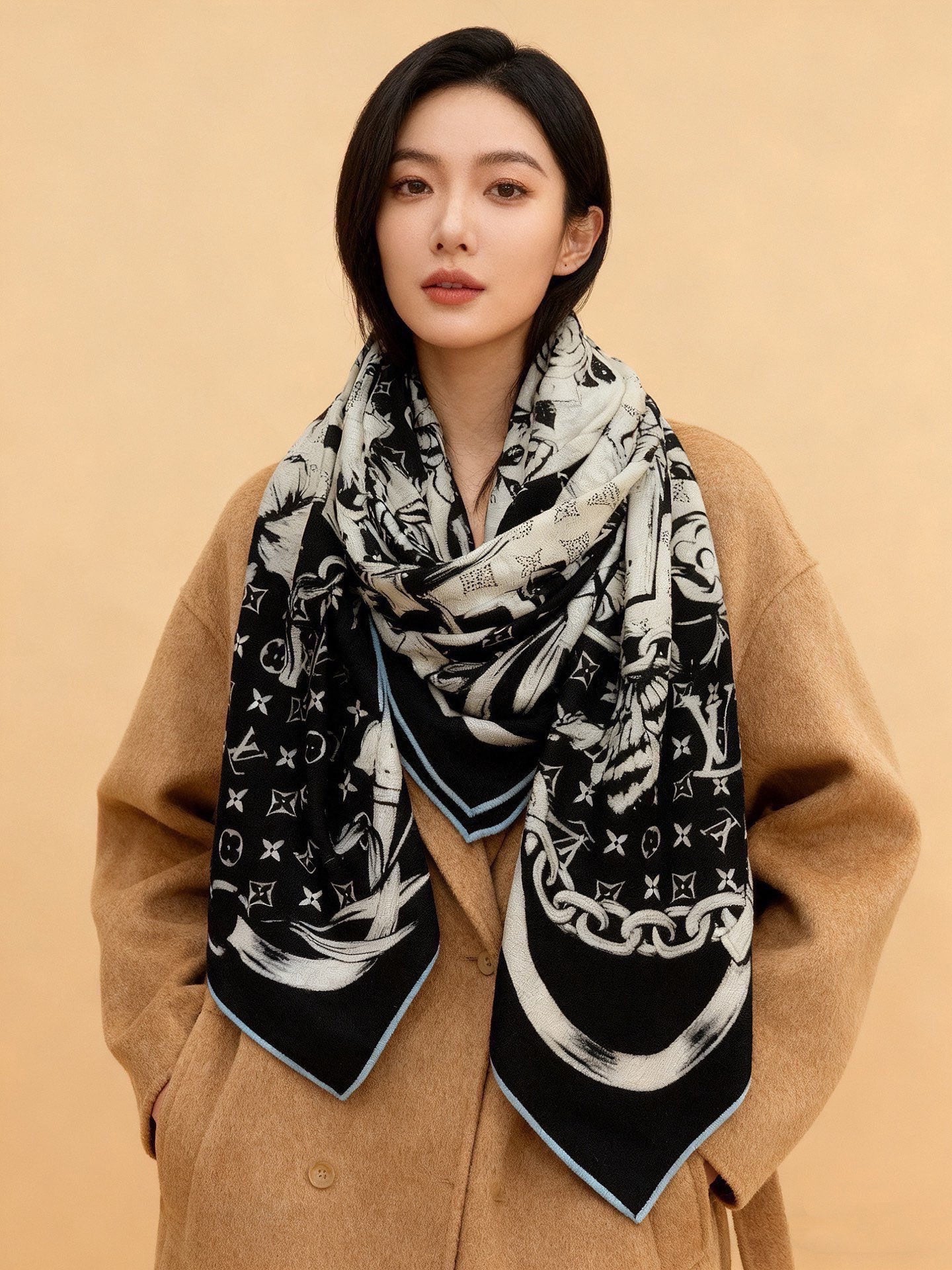 LV 26S SCARF 135 IN CASHMERE AND SILK 316780