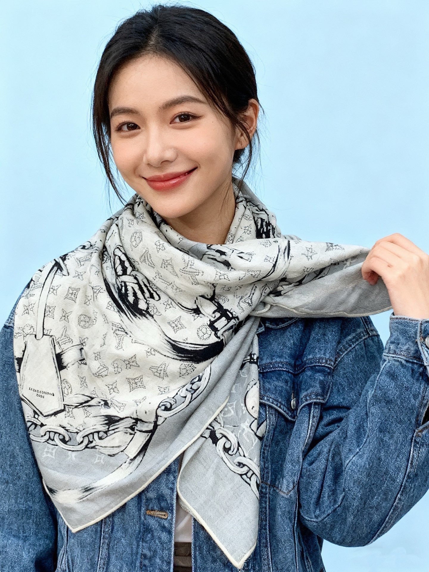LV 26S SCARF 135 IN CASHMERE AND SILK 316781