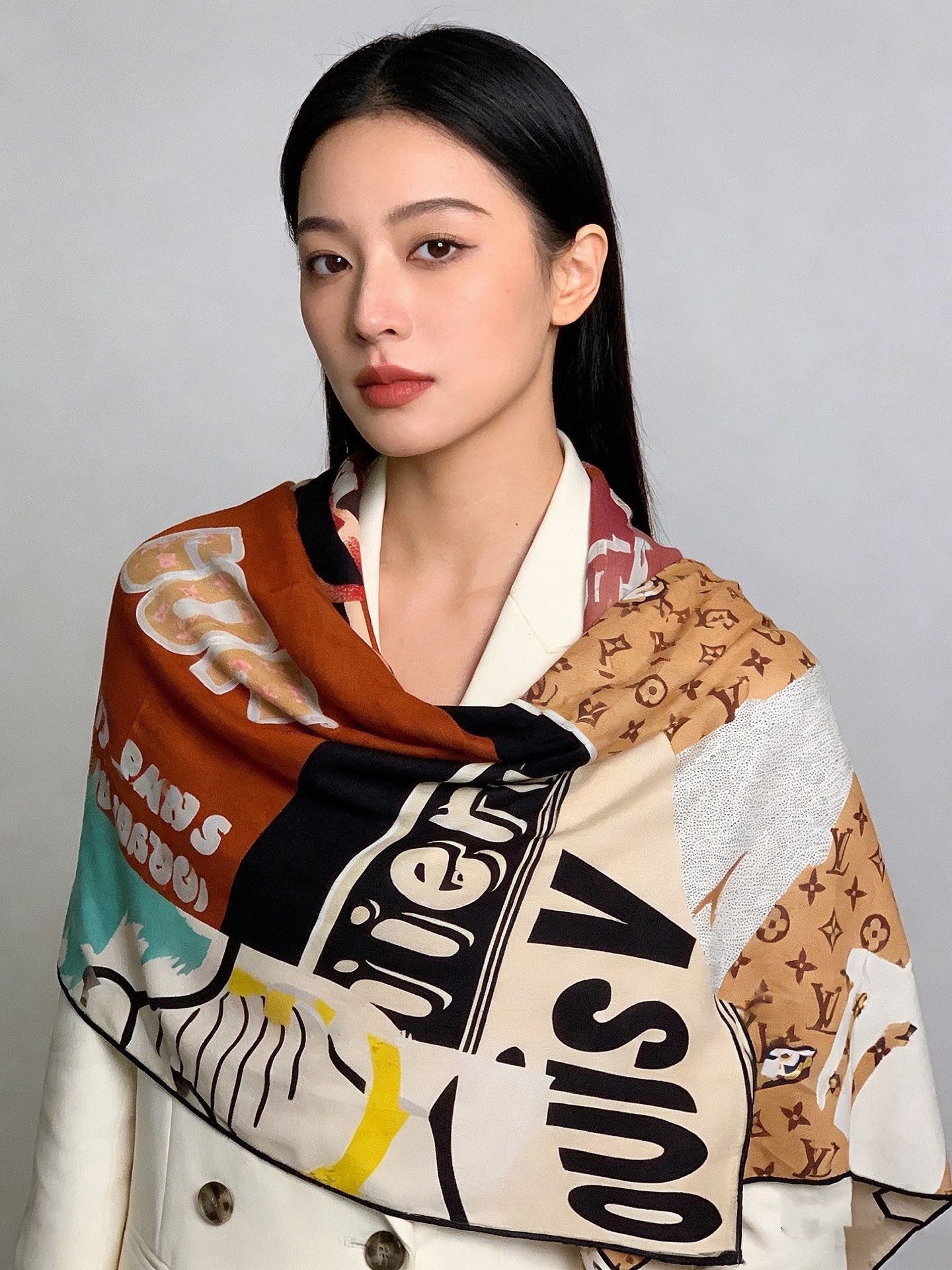 LV 26S SCARF 135 IN CASHMERE AND SILK 320861