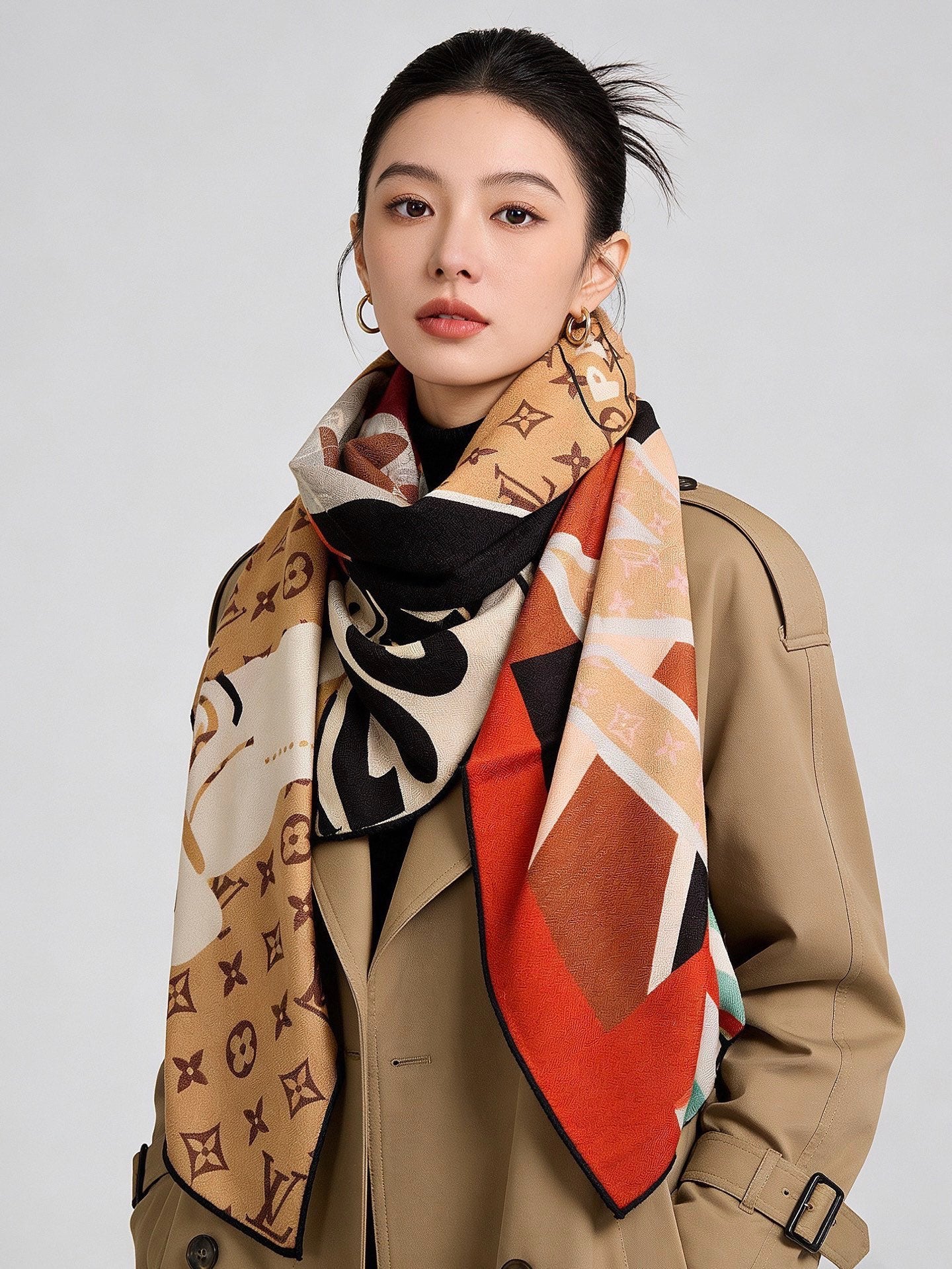 LV 26S SCARF 135 IN CASHMERE AND SILK 320861