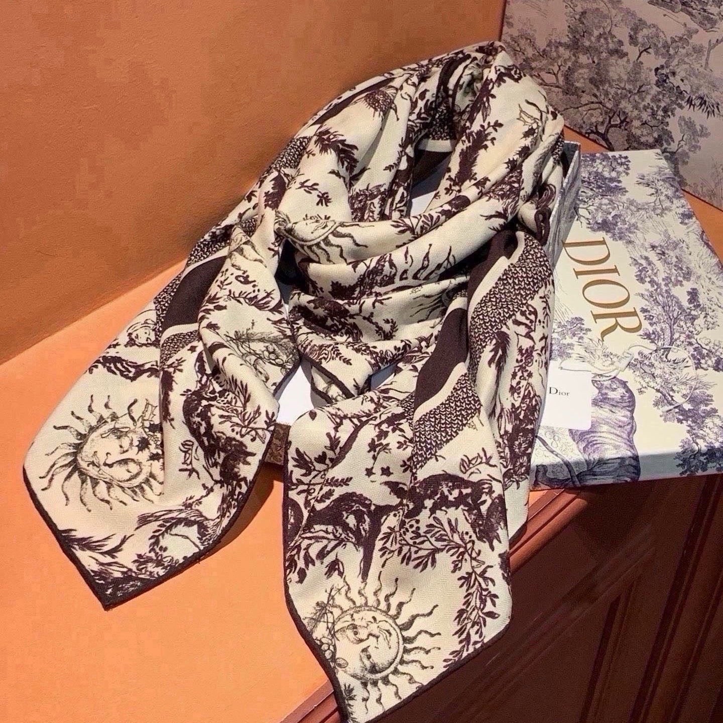 DIOR 26S SCARF 135 IN CASHMERE AND SILK 433863