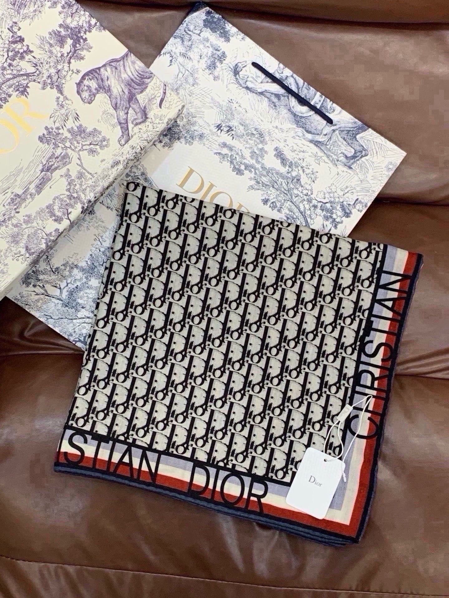 DIOR 26S SCARF 140 IN CASHMERE AND SILK 433906