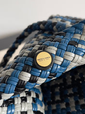 TOSCA SHOULDER BAG 27 IN BLUE MIX BLACK AND WHITE LAMBSKIN