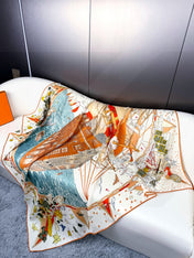 HERMES 25S SCARF 135 IN SILK AND CASHMERE 735831