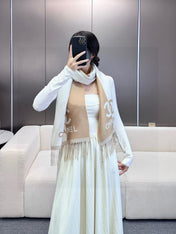 CHANEL 25S SCARF 184 IN MERINO WOOL 727323