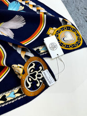 HERMES 26S PRINTED SQUARE SCARF 135 IN CASHMERE AND SILK 309425