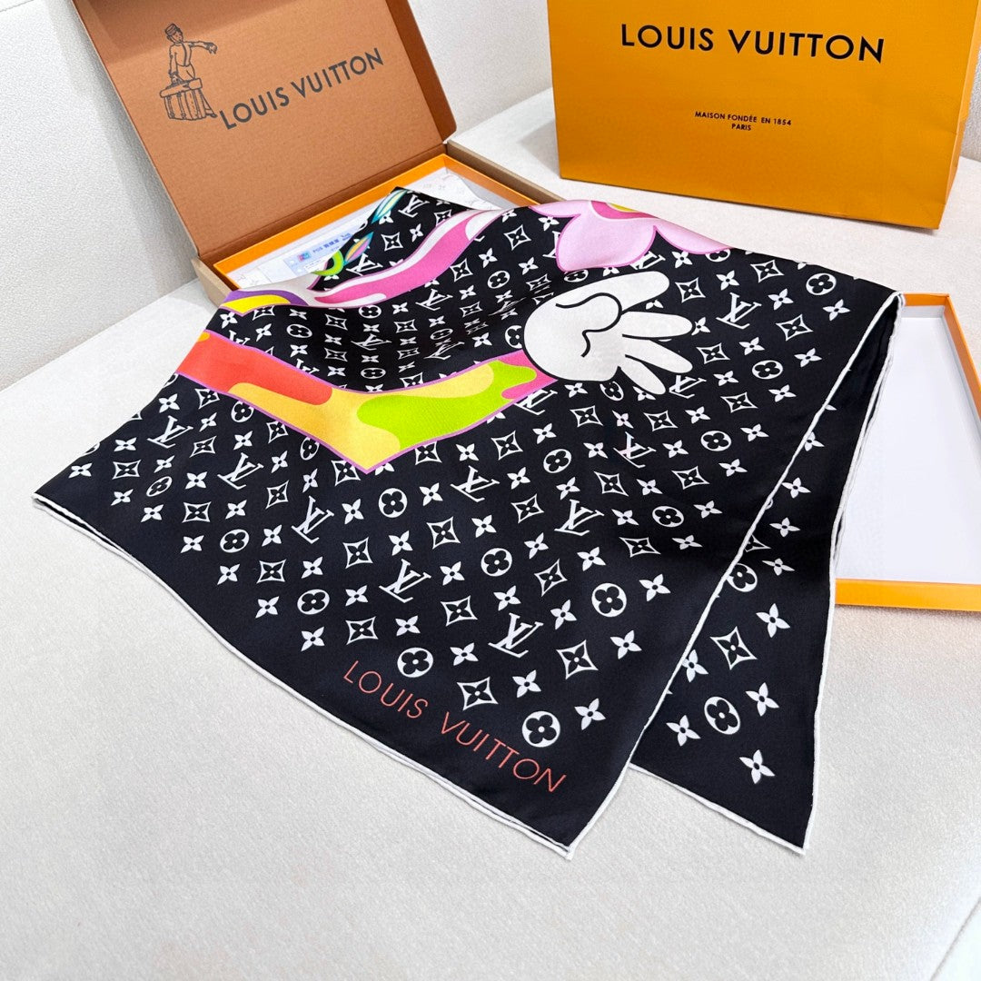 LV SCARF 90 CM IN SILK 721521