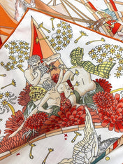 HERMES 25S SCARF 135 IN SILK AND CASHMERE 735831