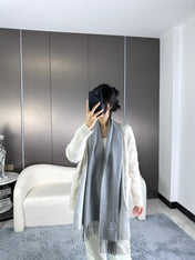 HERMES 26S LONG SCARF 190 IN CASHMERE 309793